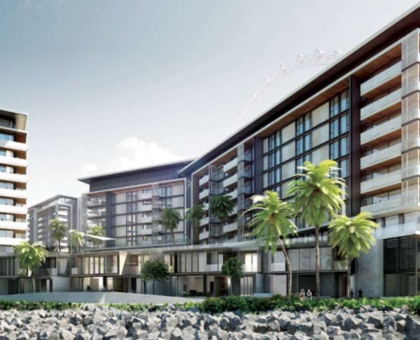 Luxury infinity pool and wellness center at Hilton Residences JLT